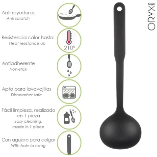Cucharon Servir Cocina Nylon Basic 32 x 9.5 cm.
