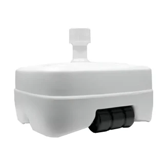 Base Sombrilla Polietileno Con Ruedas, 58x58 cm. para Tubos De Ø 30 A Ø 51 mm. Rellenable de agua o arena,