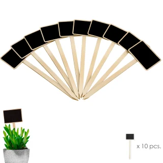 Etiqueta Marcadora Madera Con Efecto Pizarra Para Plantas Bolsa 10 Unidades