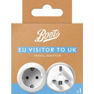 Adaptador para visitantes europeos de Boots en el Reino Unido