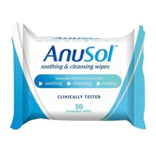 Toallitas AnuSol para refrescar, limpiar y calmar (paquete de 30)