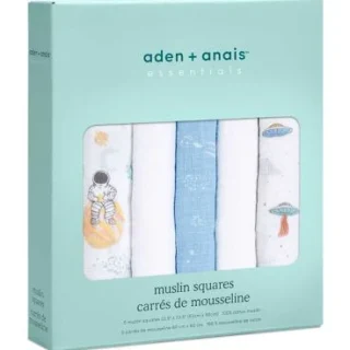 Paquete de 5 cuadrados de muselina de algodón Aden Anais Essentials - Historia natural