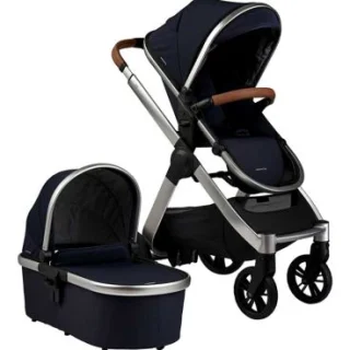 Cochecito Bababing Raffi 3 en 1, sistema de viaje con saco de dormir, azul marino