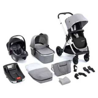 Babymore Memore V2 Travel System 13 Piece Coco i-size with Base - Silver
