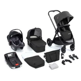 Sistema de viaje Babymore Memore V2 Coco i-size de 13 piezas con base - Negro