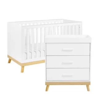 Conjunto de habitación infantil Babymore Mona de 2 piezas - Blanco