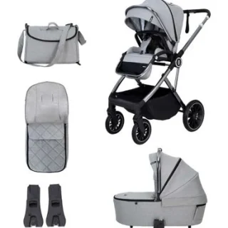 Cochecito de bebé Babymore Chia - Gris perla