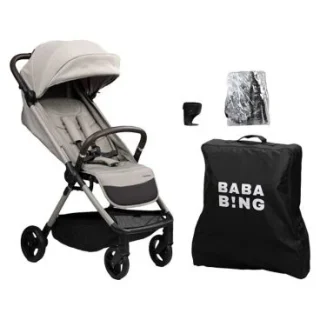 Bababing Auto Fold Compact Stroller Bundle - Mink