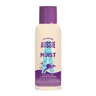 Acondicionador desenredante Aussie Miracle Moist de 100 ml: fórmula hidratante para revitalizar el cabello seco.