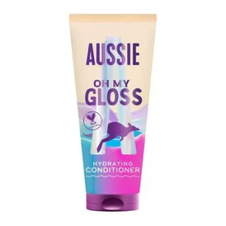 Acondicionador hidratante Aussie Oh My Gloss de 200 ml que suaviza y alisa el cabello seco.