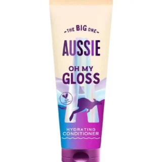 Acondicionador hidratante Aussie Oh My Gloss de 275 ml que suaviza y alisa el cabello seco.