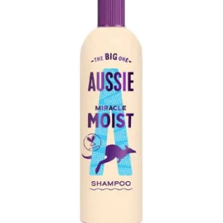 Champú hidratante Aussie Miracle Moist de 400 ml. Fórmula hidratante para revitalizar el cabello seco.