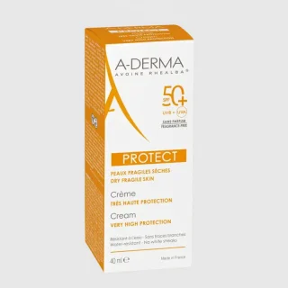 A-Derma Protect Crema Fotoprotectora SPF 50+ Sin Perfume 40 ml