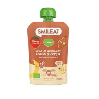 SMILEAT Pouch Leche de Almendras con Cacao y Fresa 100gr