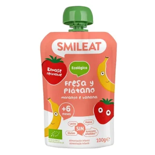 SMILEAT Pouch Leche de Almendras con Fresa y Plátano 100gr