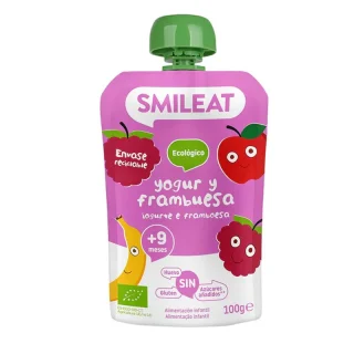 SMILEAT Pouch de Yogur y Frambuesa 100gr