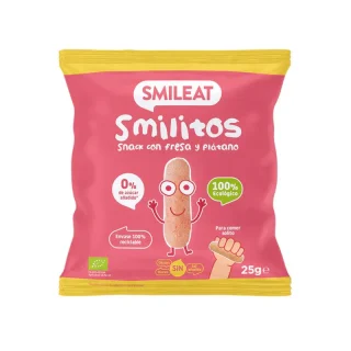 SMILEAT Smilitos de Fresa y Plátano Ecológicos 25 gr