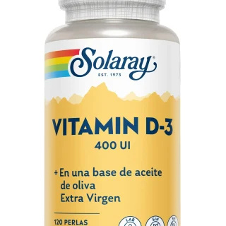 Solaray Vitamina D3 400 Ui 120 Perlas