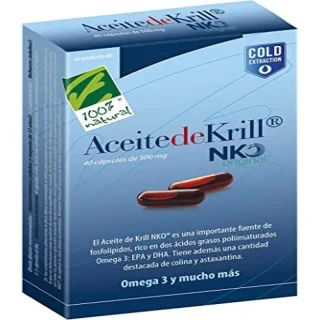 100% Natural Aceite De Krill Nko 40 Cápsulas de 500 mg