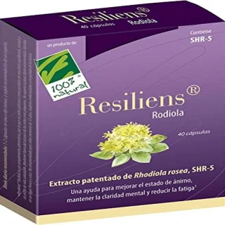 100% Natural Resiliens Rhodiola 40 Cápsulas