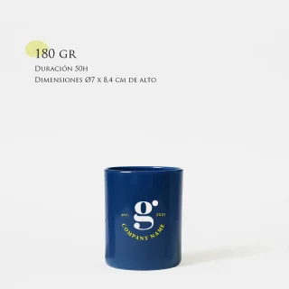 Vela personalizada | Tamaño M 180g | Vaso de cristal tintado + impresión logo/diseño
