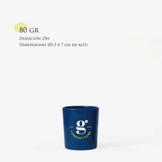 Vela personalizada | Tamaño S 80g | Vaso de cristal tintado + impresión logo/diseño
